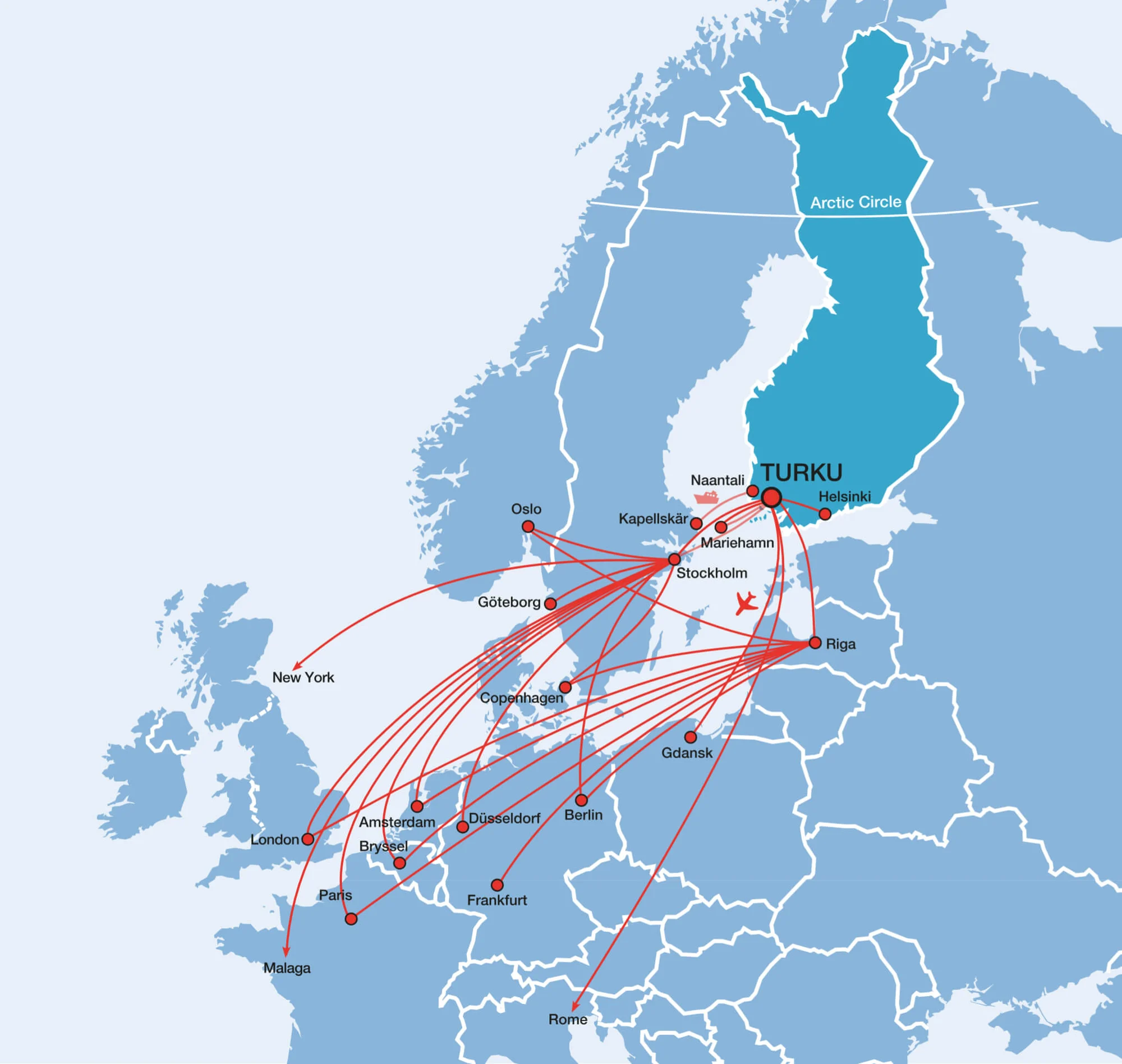 map with flight connections